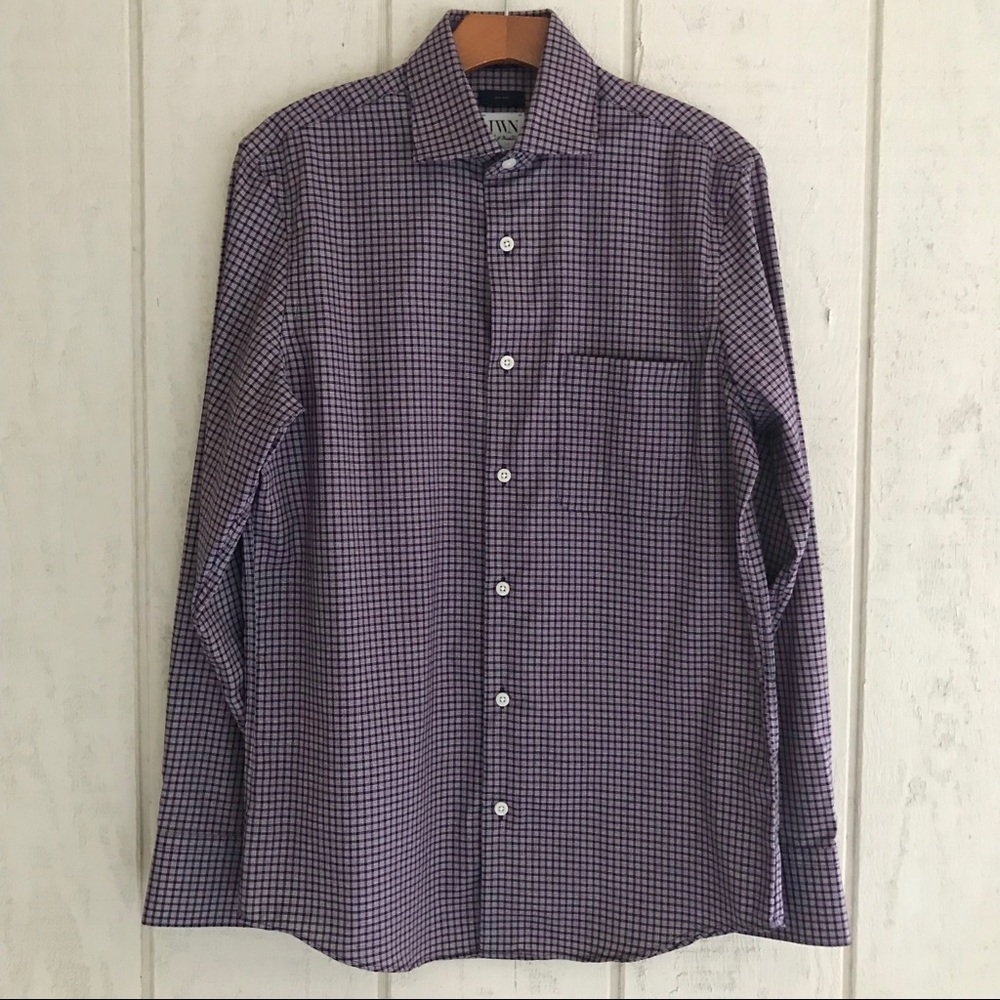 JWN 100% Cotton Non-Iron Men Dress Shirt EUC